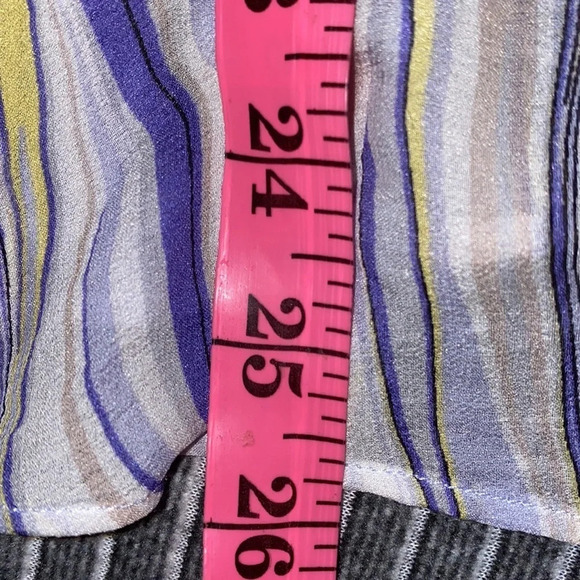 Lafayette 148 purple yellow pattern silk blouse 10 - Picture 10 of 11